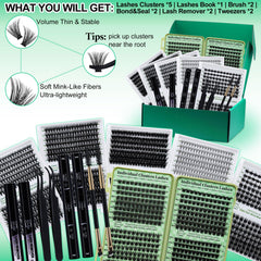 LASHSUN close-up of wispy cluster tips highlighting natural texture and blendability
