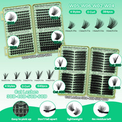 LASHSUN close-up of cluster tips highlighting natural tapered fibers