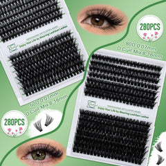 LASHSUN precision tweezers and brushes arranged for accurate cluster placement