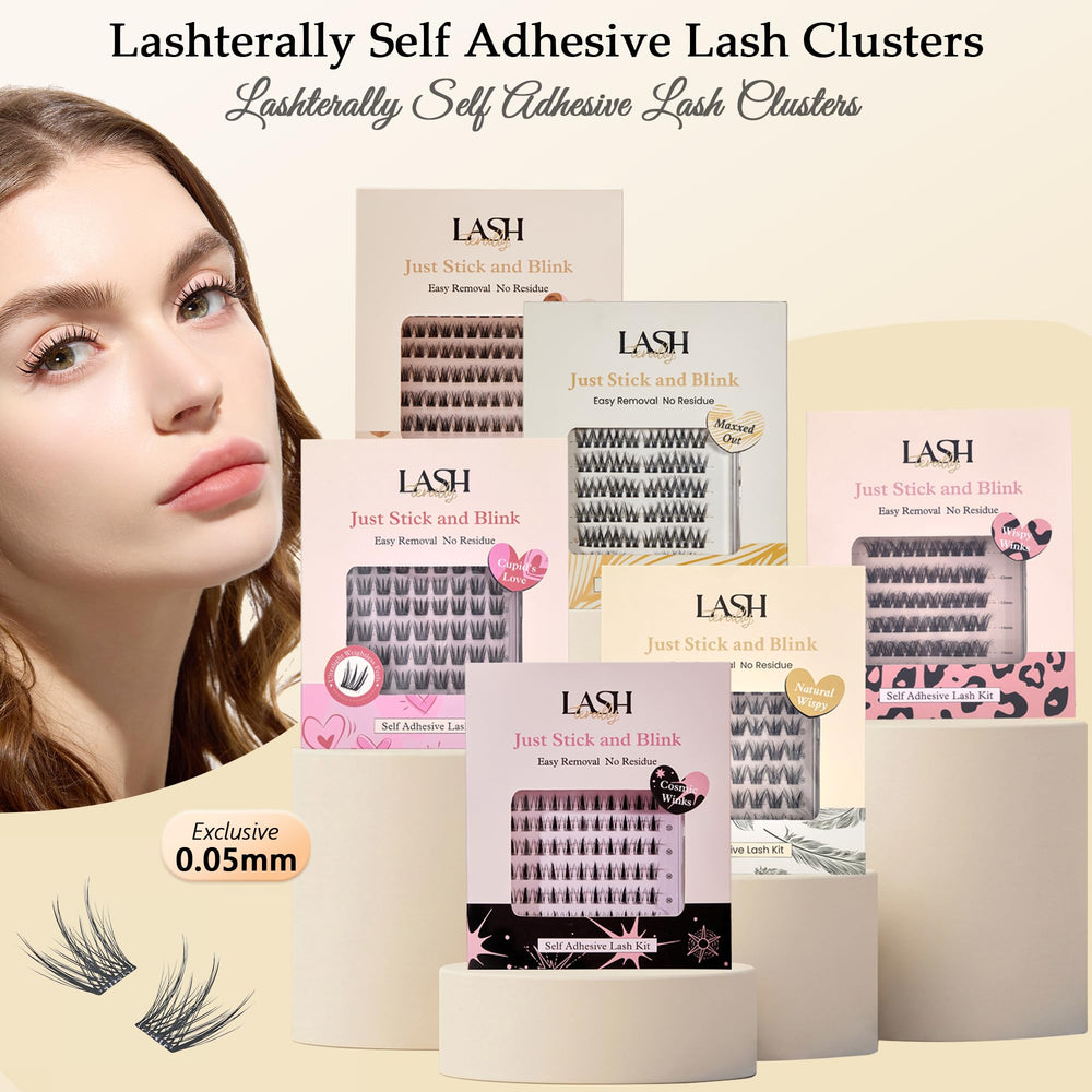 Lashterally open travel case with organized reusable clusters