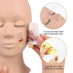 LASHVIEW removable eyelids displayed for hygienic replacement and training