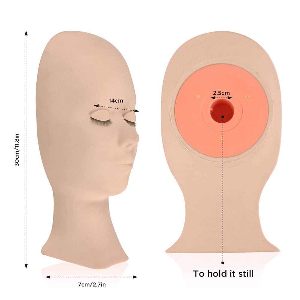 LASHVIEW mannequin head during lash application to improve precision skills
