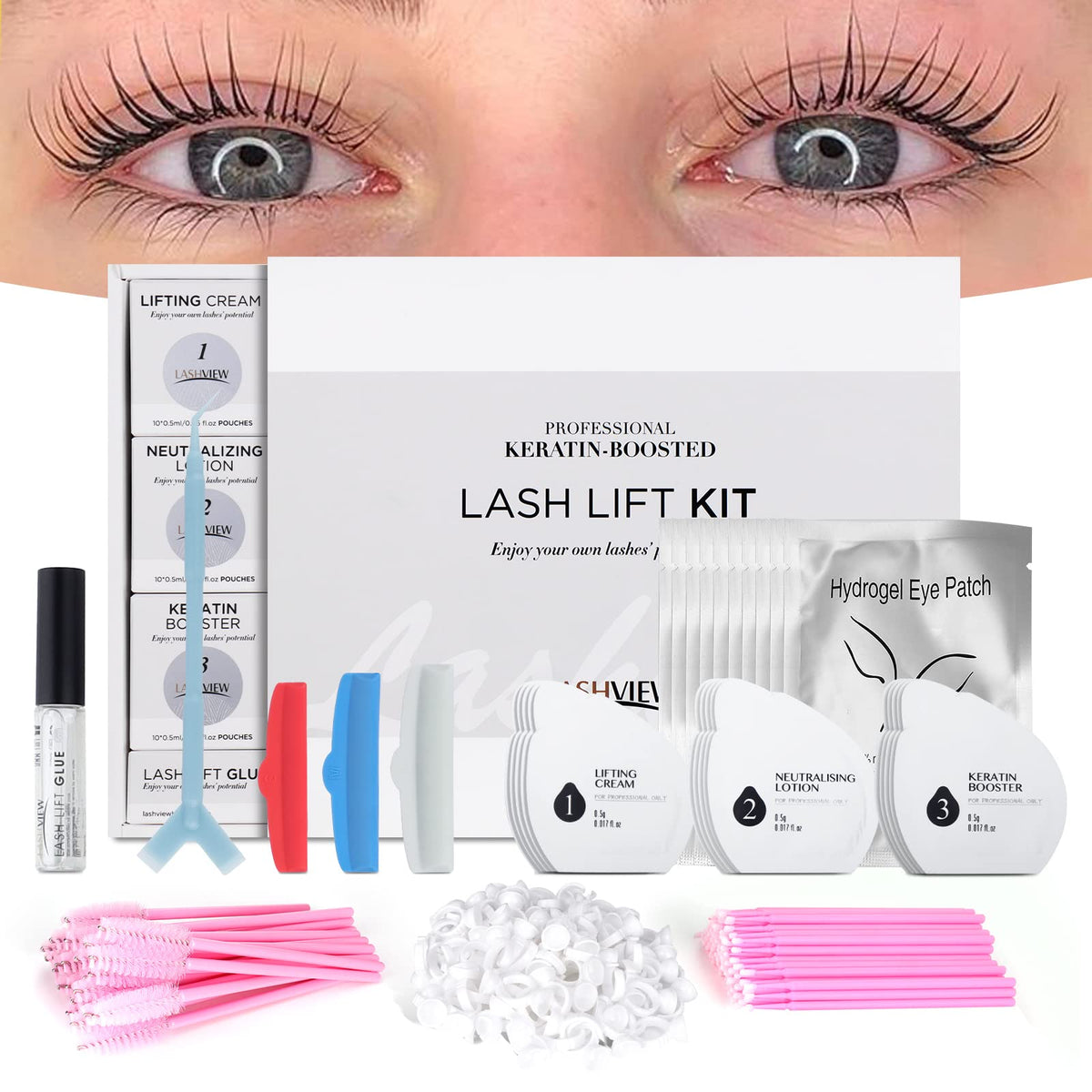 LASHVIEW kit box displayed neatly showing professional kit benefit