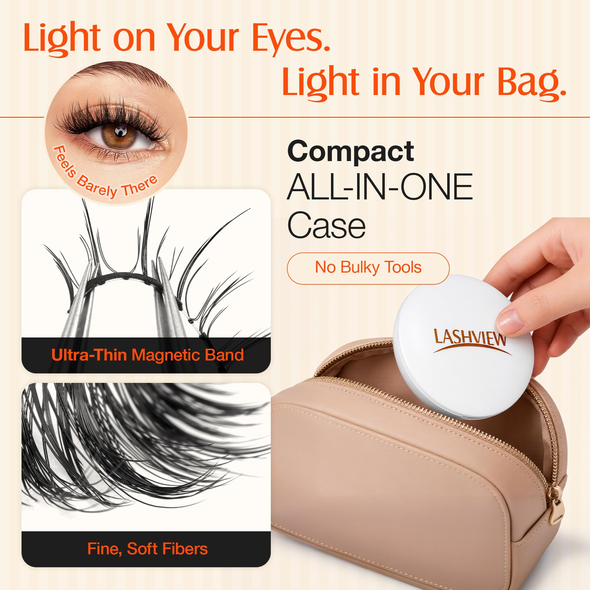 LASHVIEW magnetic lashes worn on model showing natural look and comfortable fit