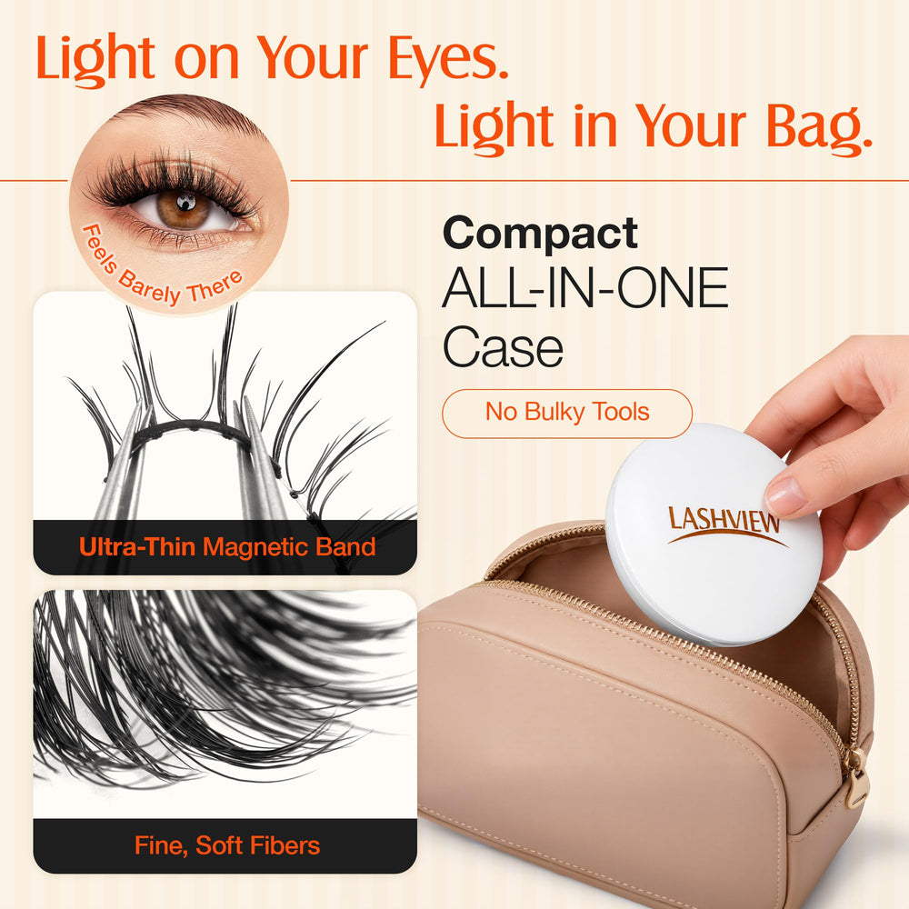 LASHVIEW magnetic lashes worn on model showing natural look and comfortable fit