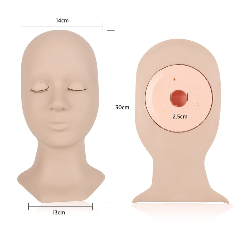 LASHVIEW mannequin held in hand to show scale and portability for training
