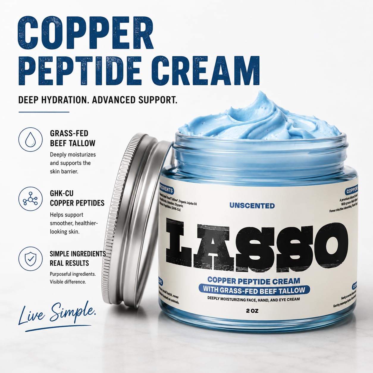 LASSO TALLOW size comparison with everyday item showing compact 2 oz travel convenience