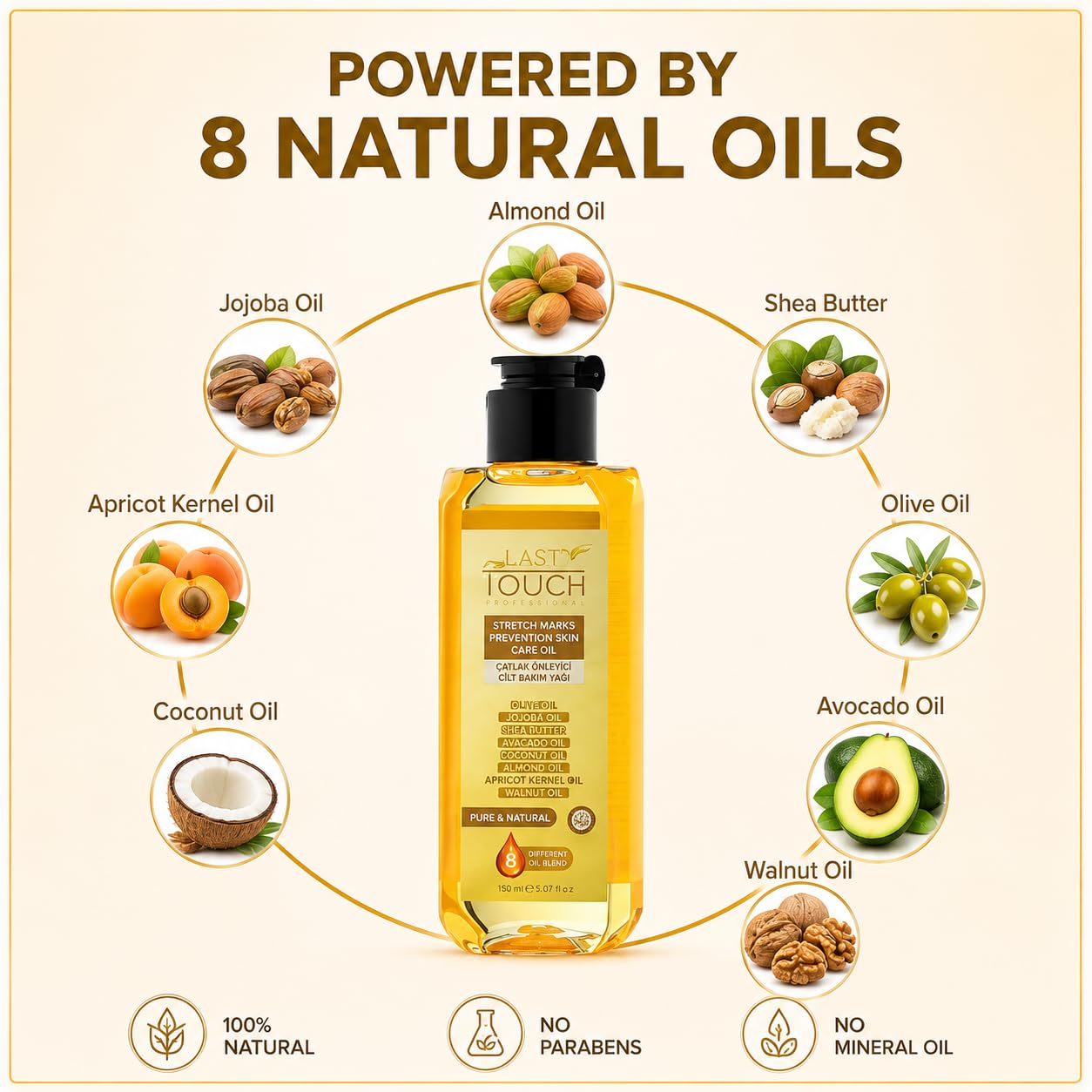 LAST TOUCH applied to pregnant belly showing gentle massage and moisture benefit