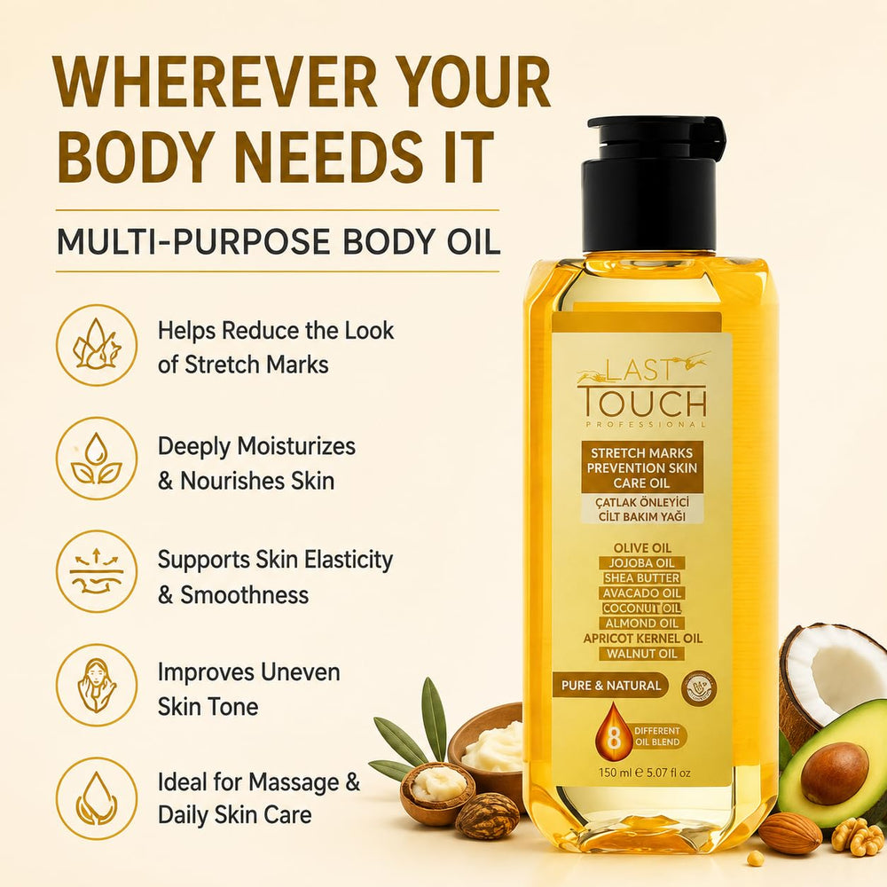 LAST TOUCH label close-up highlighting ingredient list and paraben-free claim