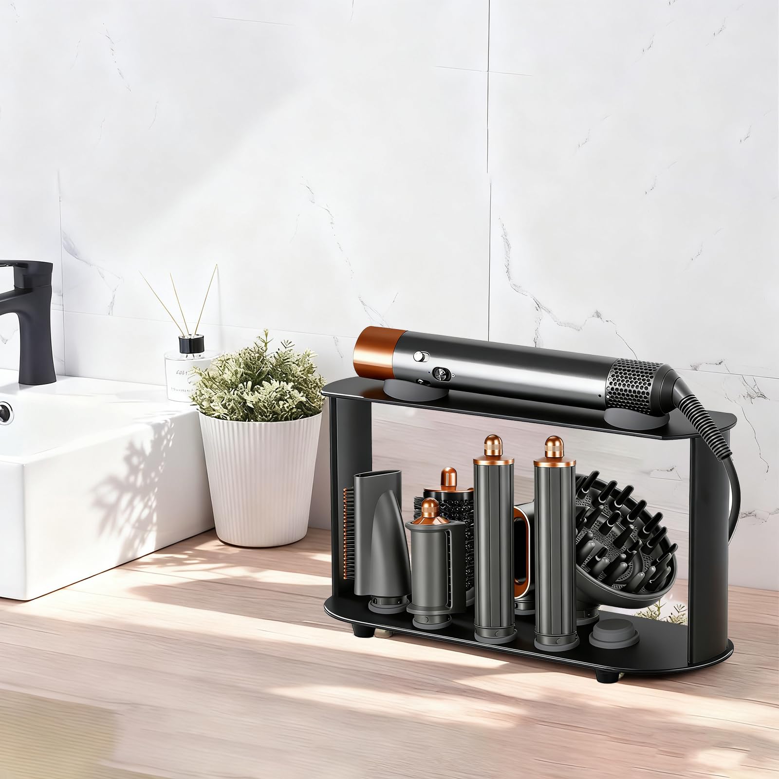 Lasvea next to ruler showing compact dimensions for space-saving storage