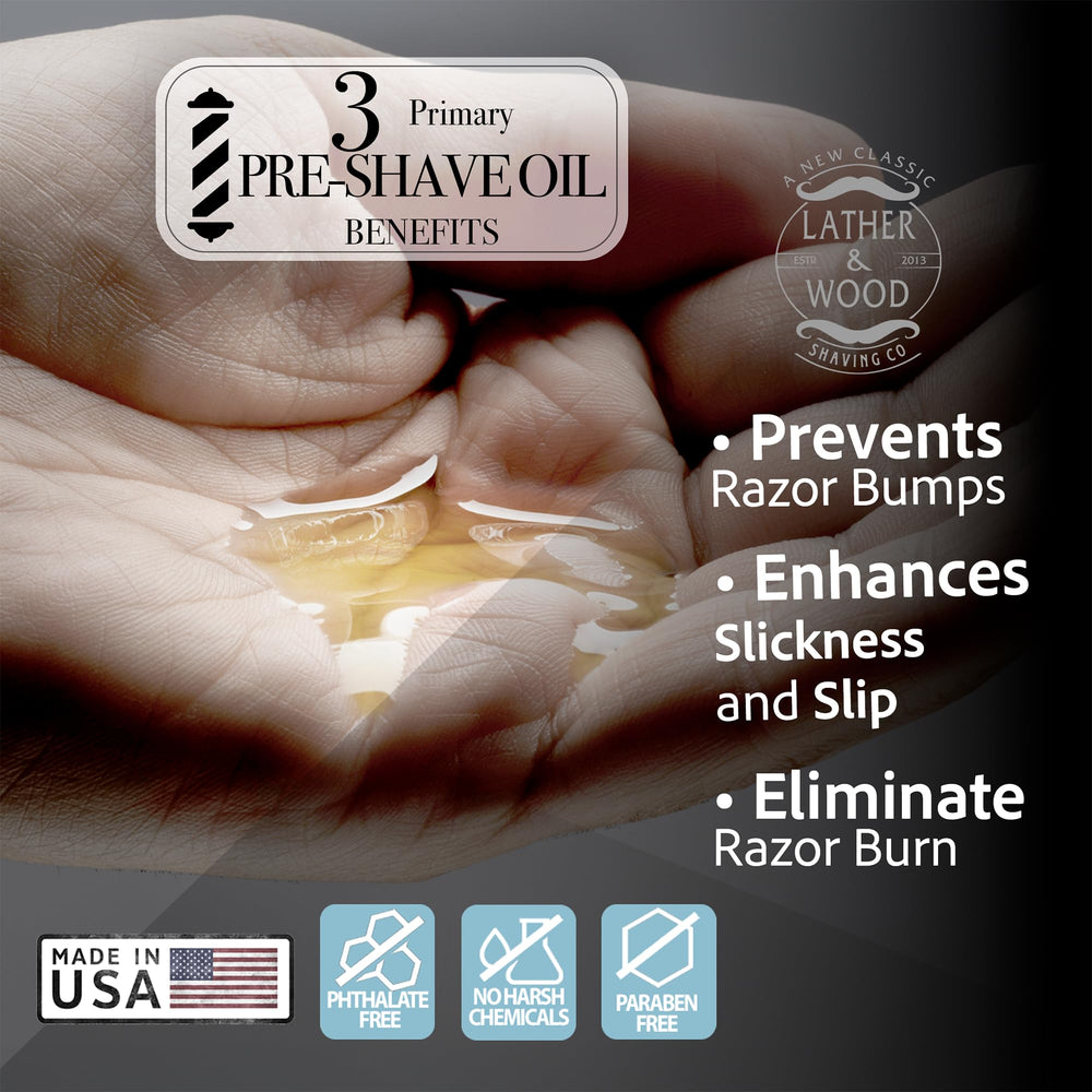 Lather & Wood application on beard showing massage-in step for softer whiskers and smoother shave