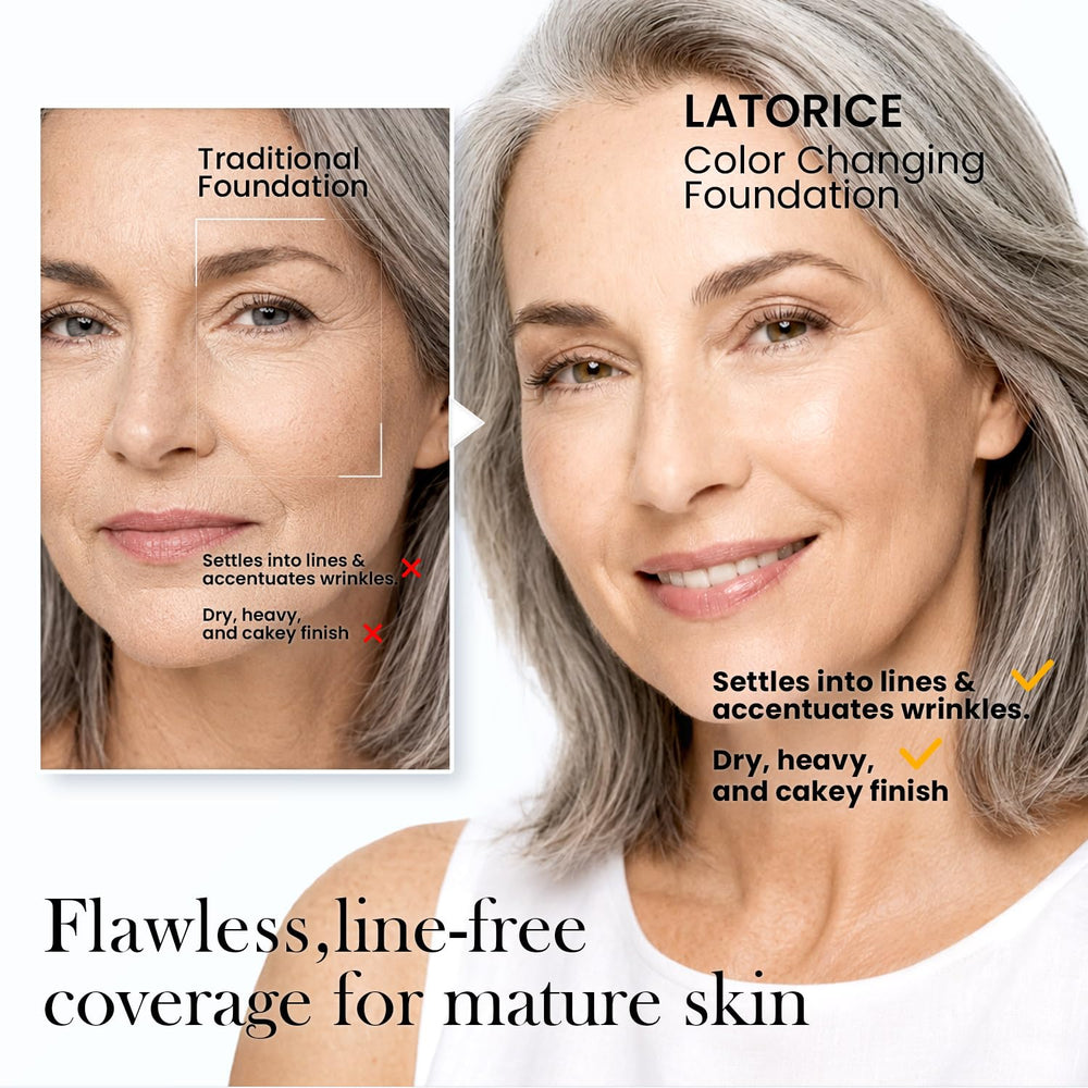 LATORICE foundation texture close-up demonstrating lightweight, blendable formula