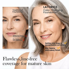 LATORICE foundation texture close-up demonstrating lightweight, blendable formula