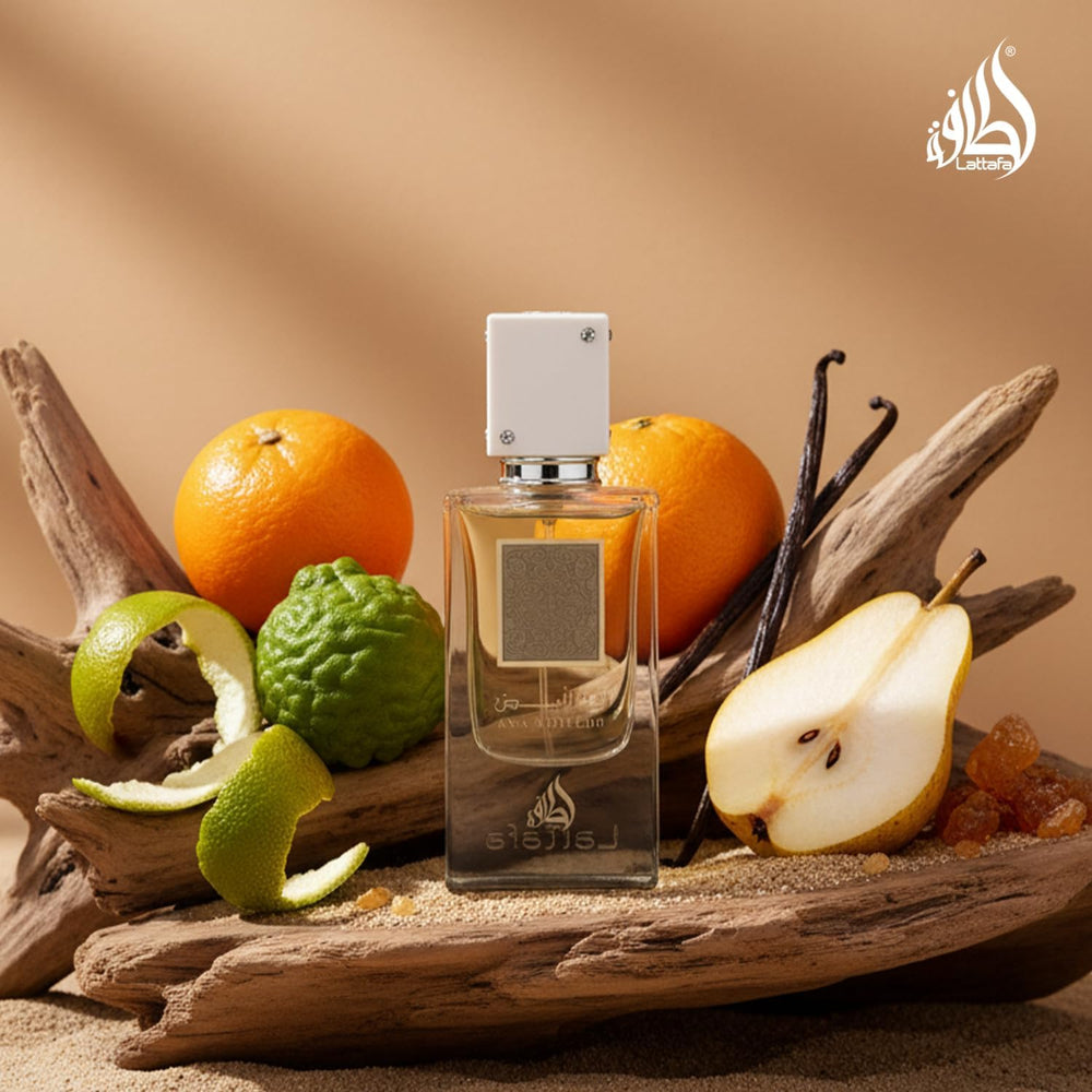 Lattafa Ana Abiyedh spray action illustrating mist and ease of application benefit