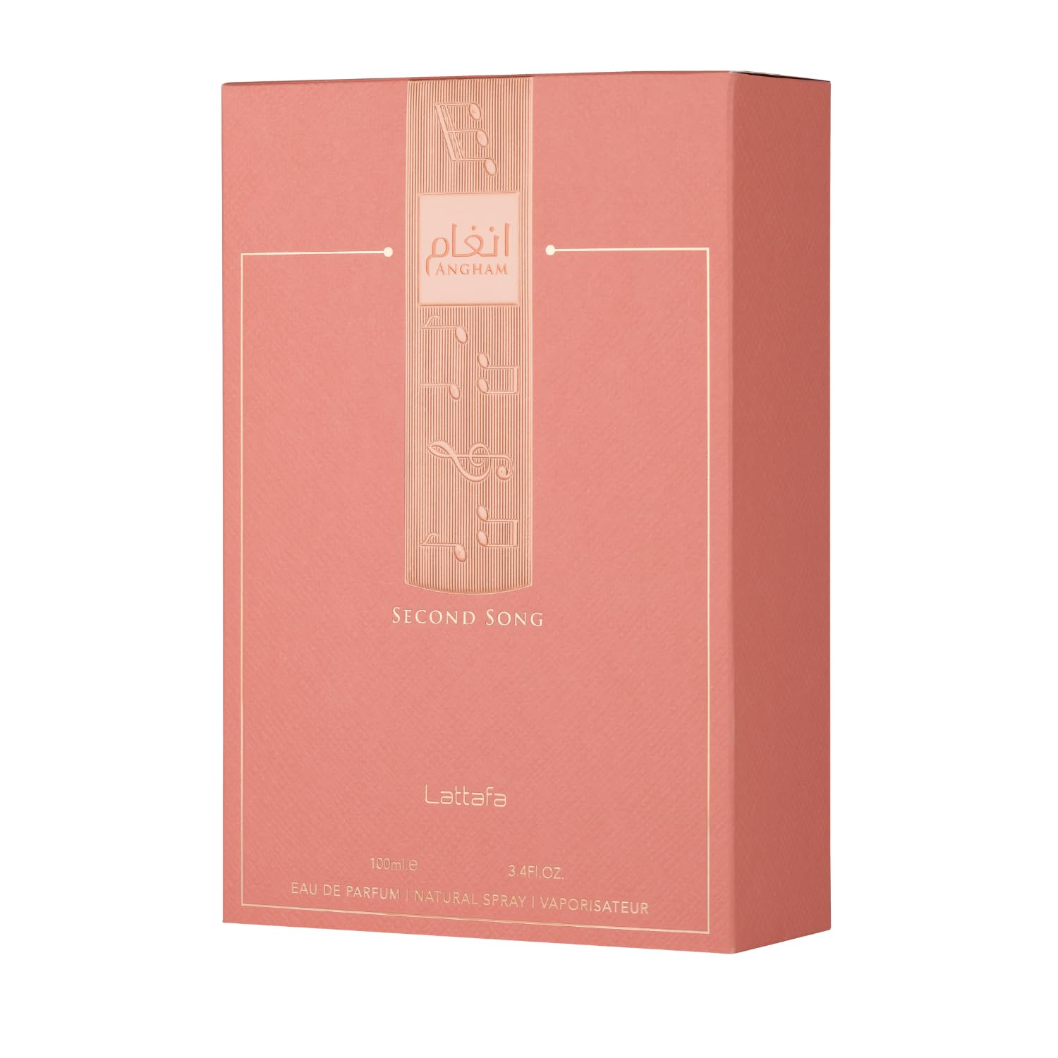 Lattafa Angham Second Song close-up spray demonstrating fine mist and easy application