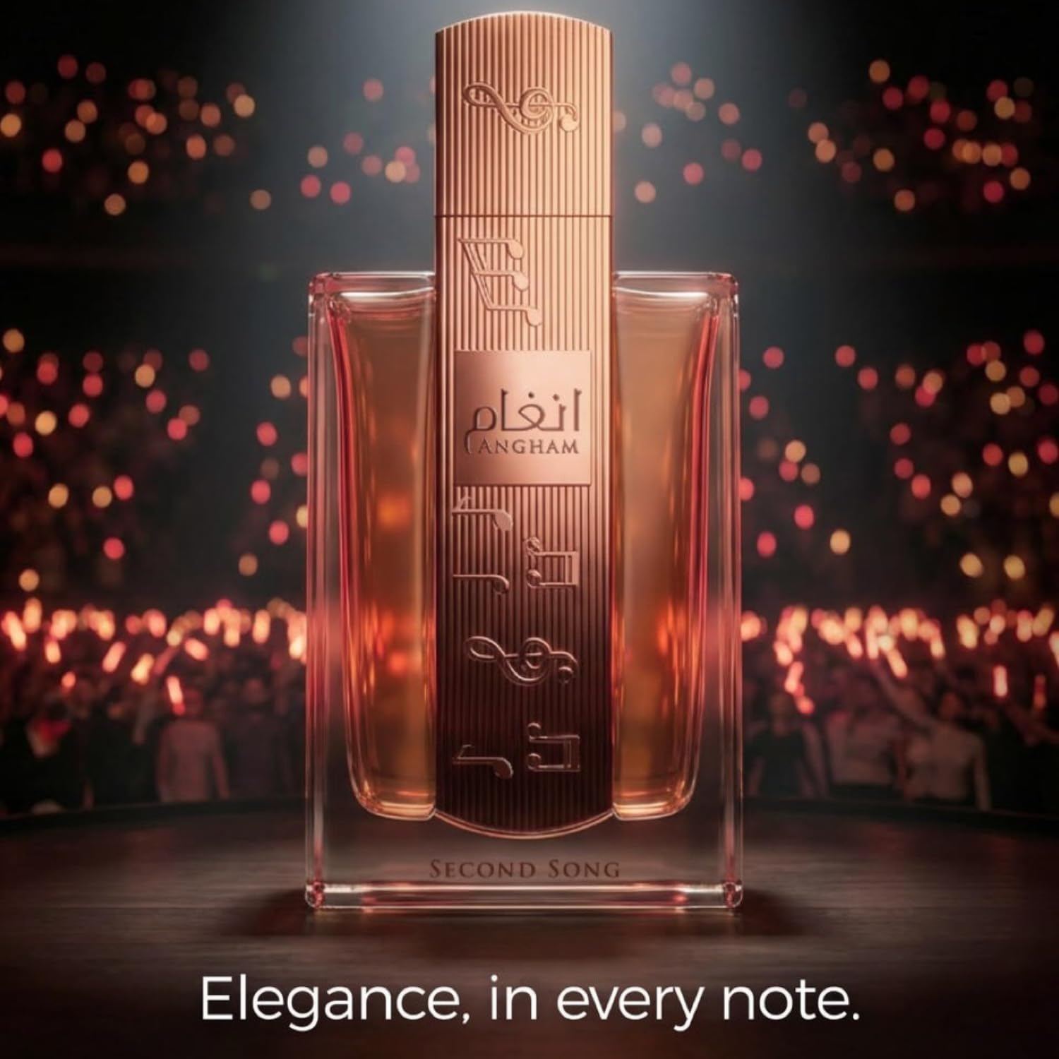 Lattafa Angham Second Song size comparison 100ml displaying scale and value