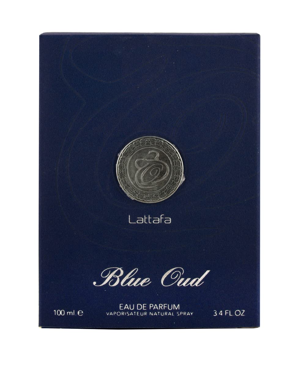 Lattafa Blue Oud cap and nozzle close-up showing quality finish and precision