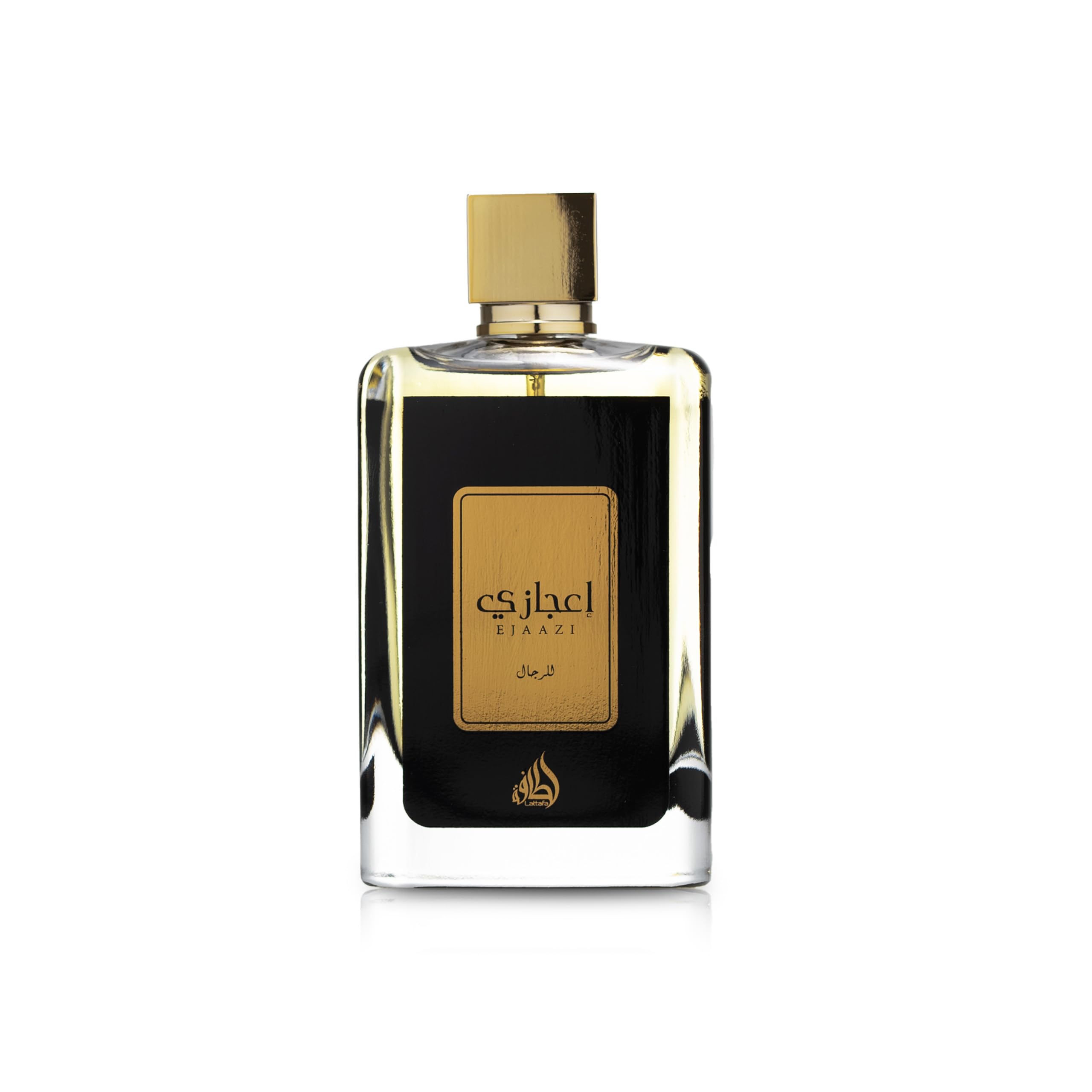 Lattafa Ejaazi front bottle view showing elegant design and confident presentation