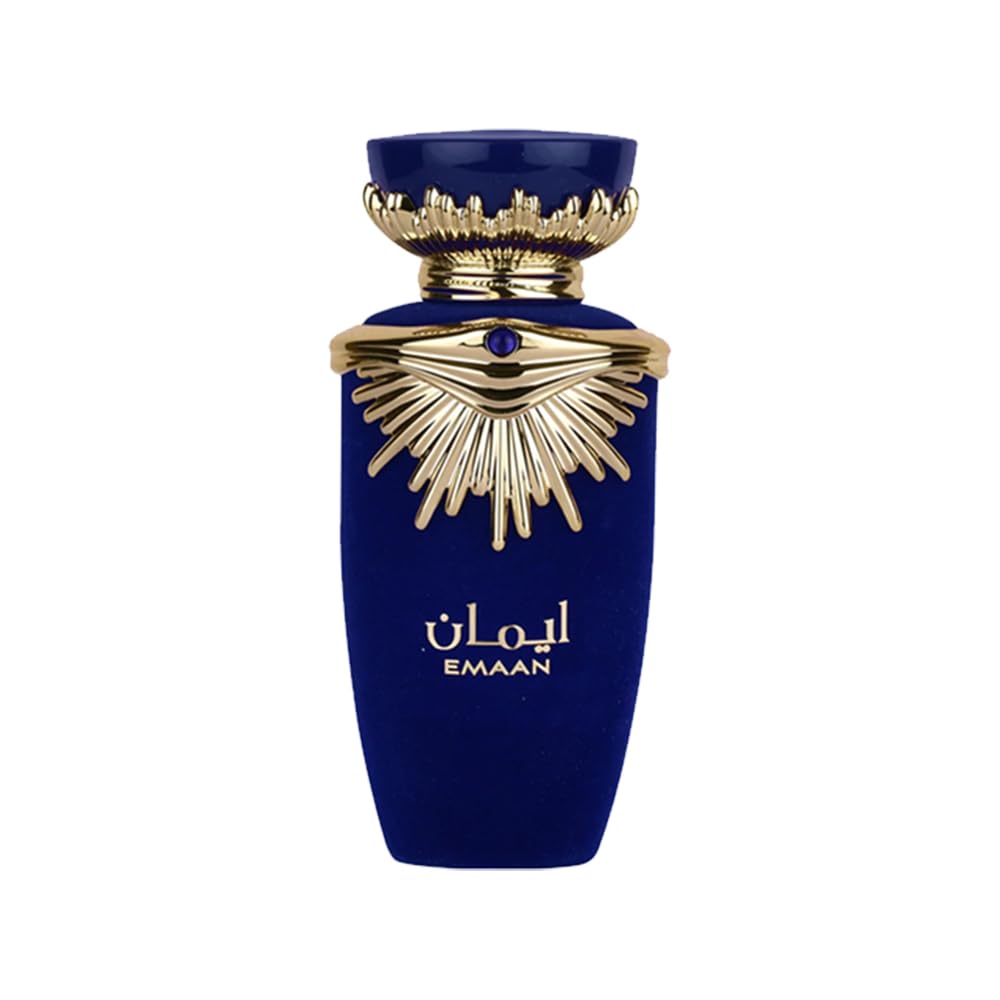 Lattafa Emaan front bottle view showing elegant label and lasting appeal