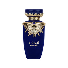Lattafa Emaan front bottle view showing elegant label and lasting appeal