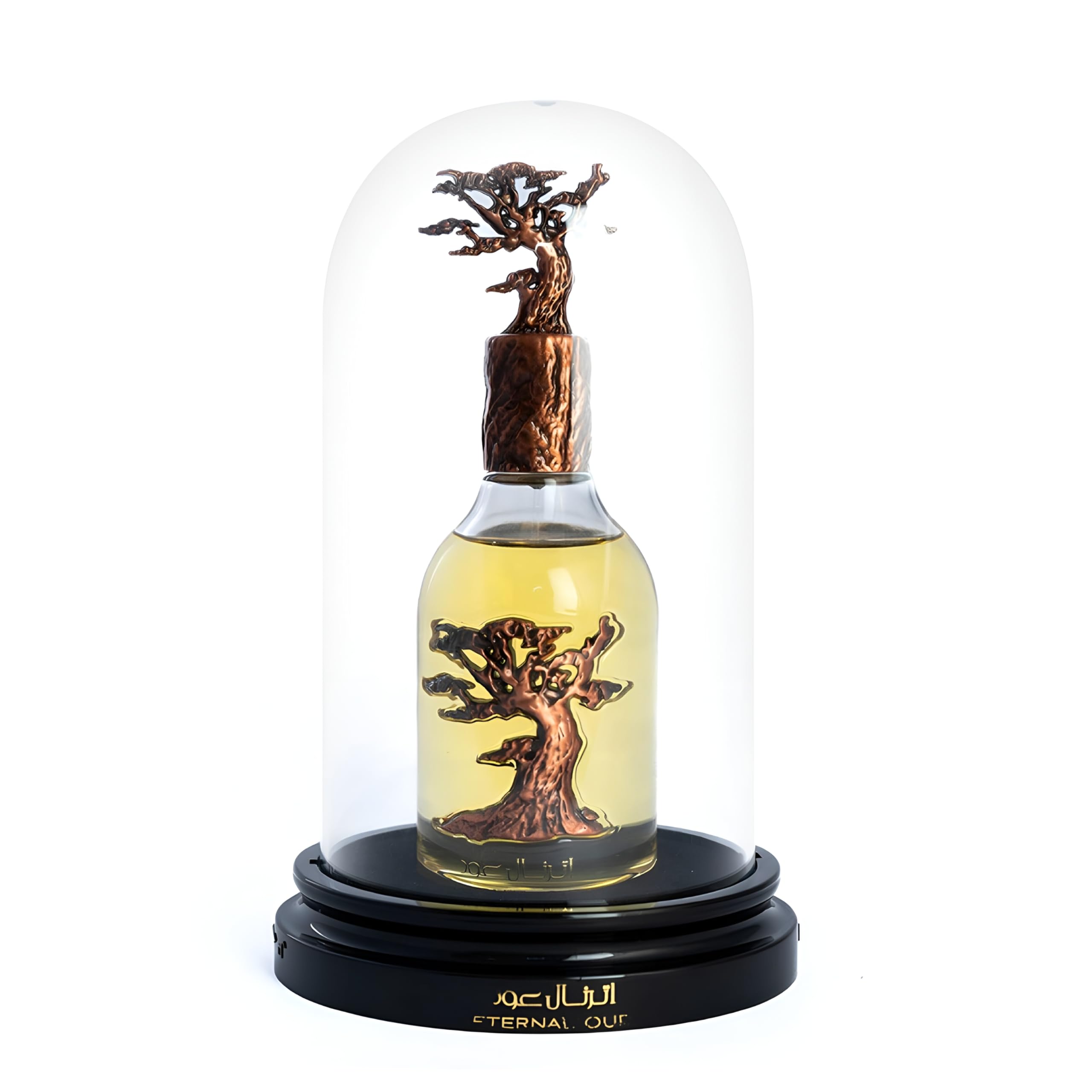 Lattafa Eternal Oud mist being sprayed showing application and projection