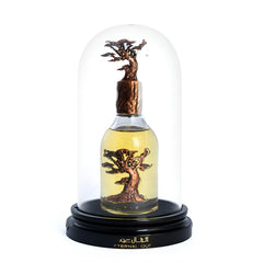 Lattafa Eternal Oud mist being sprayed showing application and projection