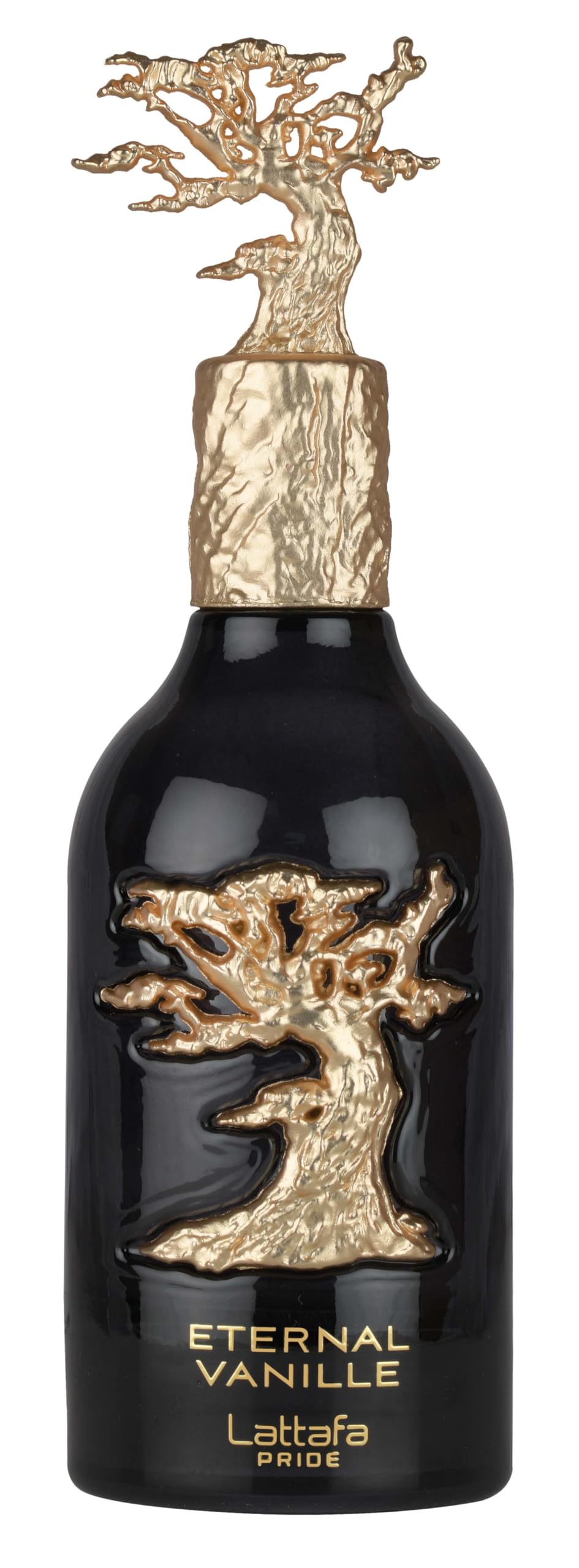 Lattafa Eternal Vanille label detail highlighting perfumer credit and fragrance name, aids recognition