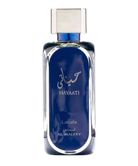 Lattafa Hayaati Al Maleky front bottle showcasing elegant design and gifting appeal