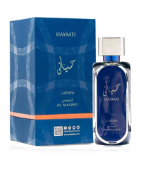 Lattafa Hayaati Al Maleky close-up of notes highlighting spicy-amber character and depth