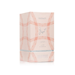 Lattafa Hayaati Florence side profile showing cap and spray neck for easy handling