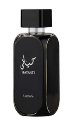 Lattafa Hayaati lifestyle worn on collar showing versatile everyday appeal