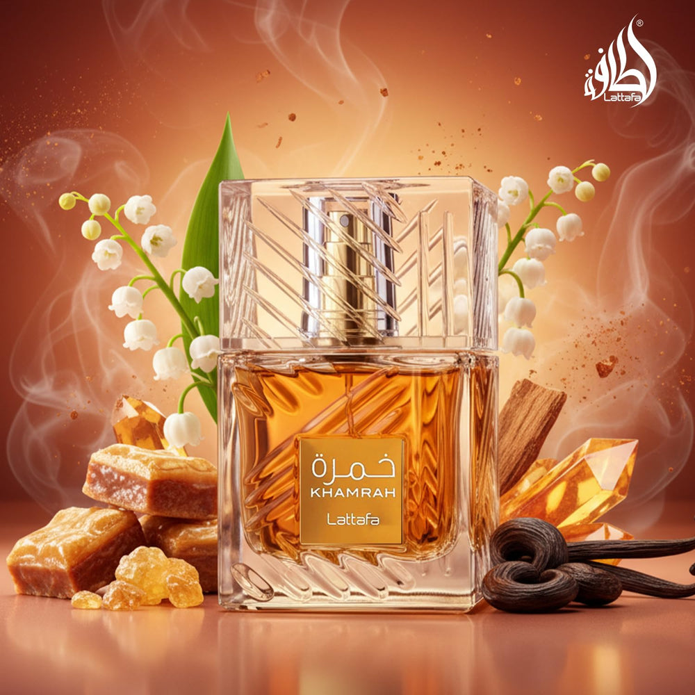 Lattafa Khamrah close-up of vanilla and tonka notes emphasizing creamy warmth