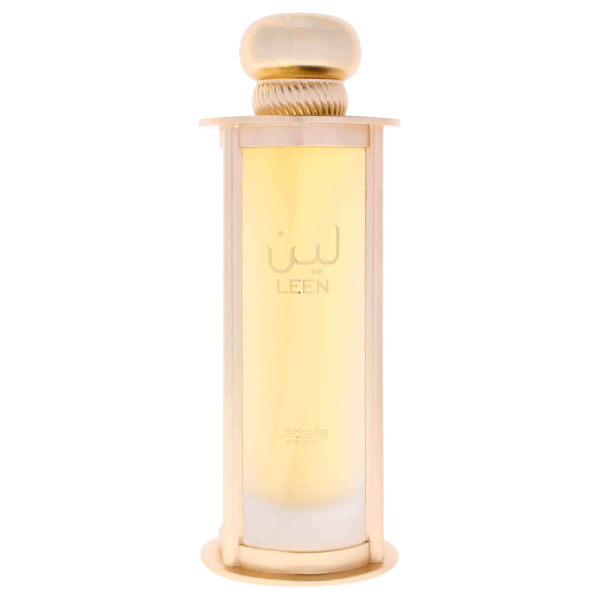 Lattafa Leen packaging label close-up highlighting product details