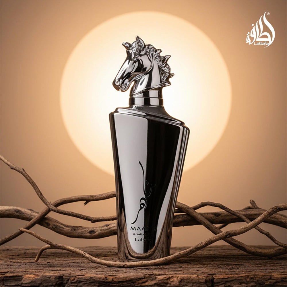 Side profile of Lattafa Maahir Legacy bottle, brand design clarity and shelf appeal benefit