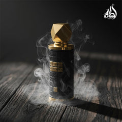 Lattafa Mashrabya fragrance notes visual illustrating apple and spice balance