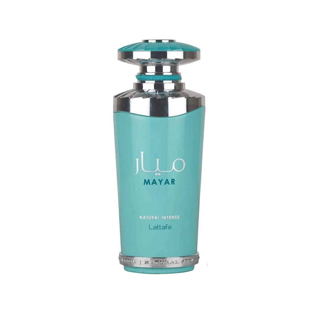 Lattafa Mayar Natural Intense front bottle showing elegant design and easy daily use