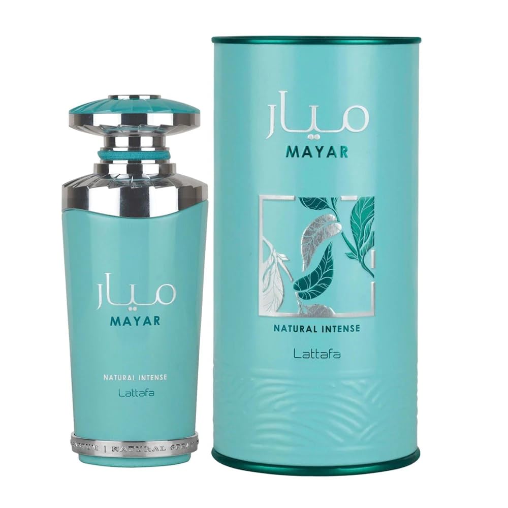 Lattafa Mayar Natural Intense boxed packaging highlighting brand presentation and gift-ready look