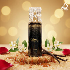 Lattafa Nasmaat mist spray airborne illustrating fragrant projection