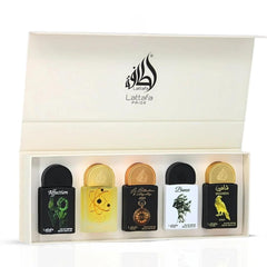 Lattafa label close-up on bottle showing brand and scent details benefit ensures clear identification
