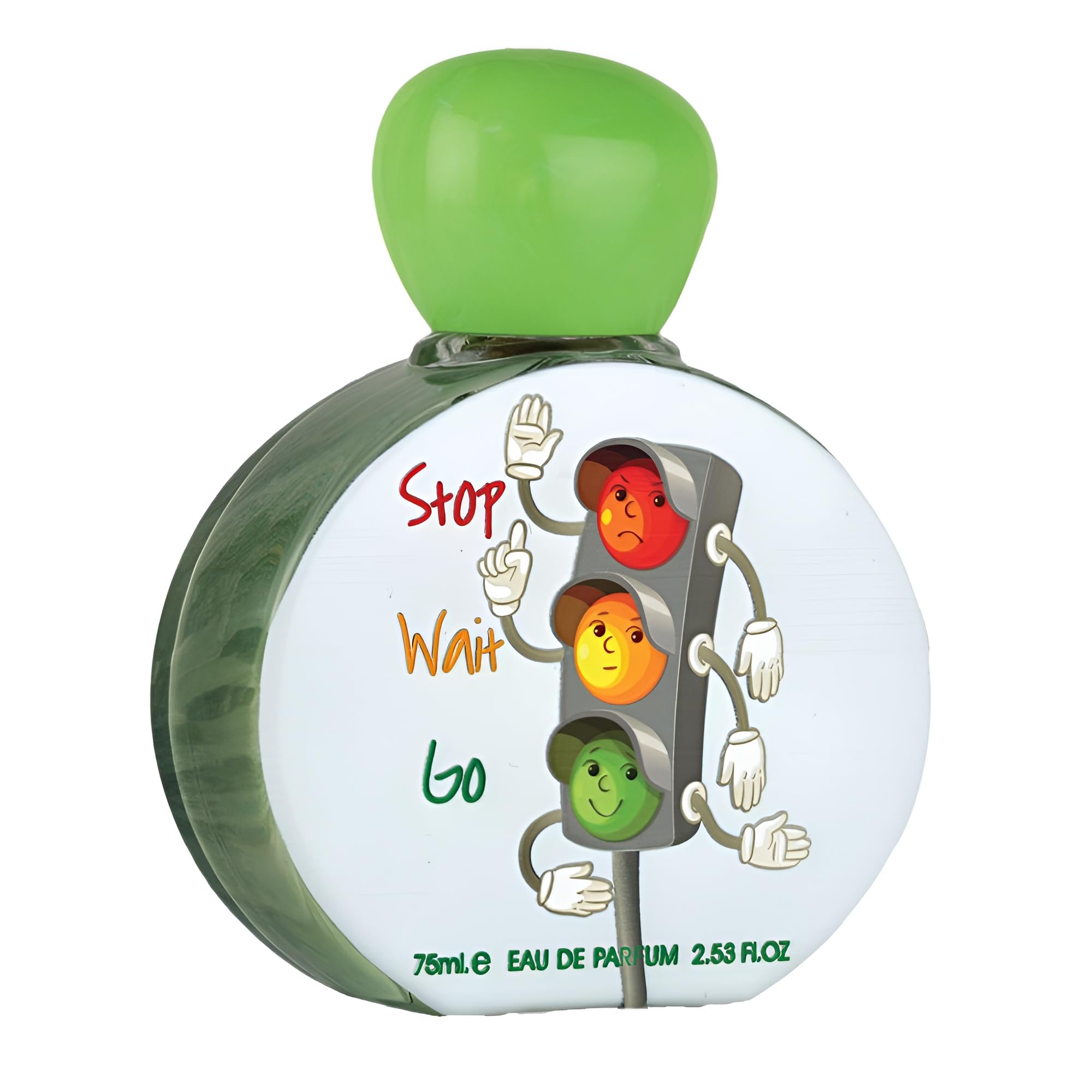 Lattafa Pride Stop Wait Go bottle front view showing playful packaging and easy use