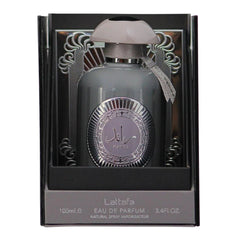 Lattafa close-up cap detail showing quality finish and durable packaging benefit
