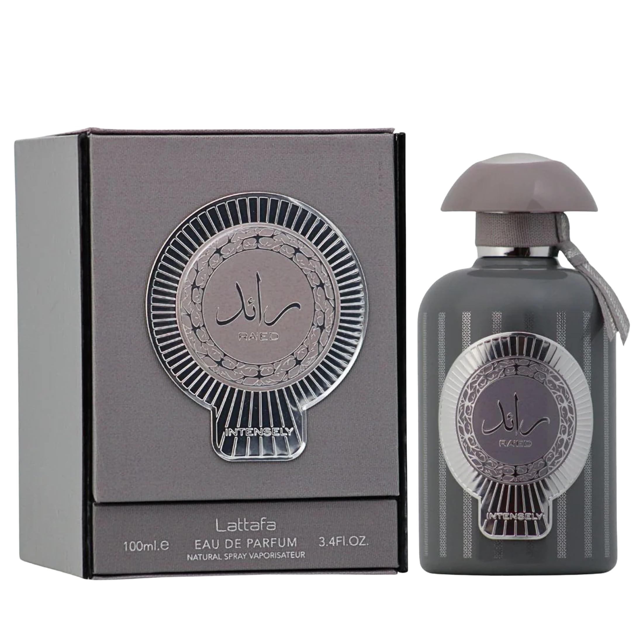 Lattafa product box next to bottle highlighting brand presentation benefit