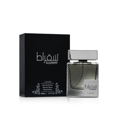 Lattafa Suqraat close-up of mist spray demonstrating even application benefit