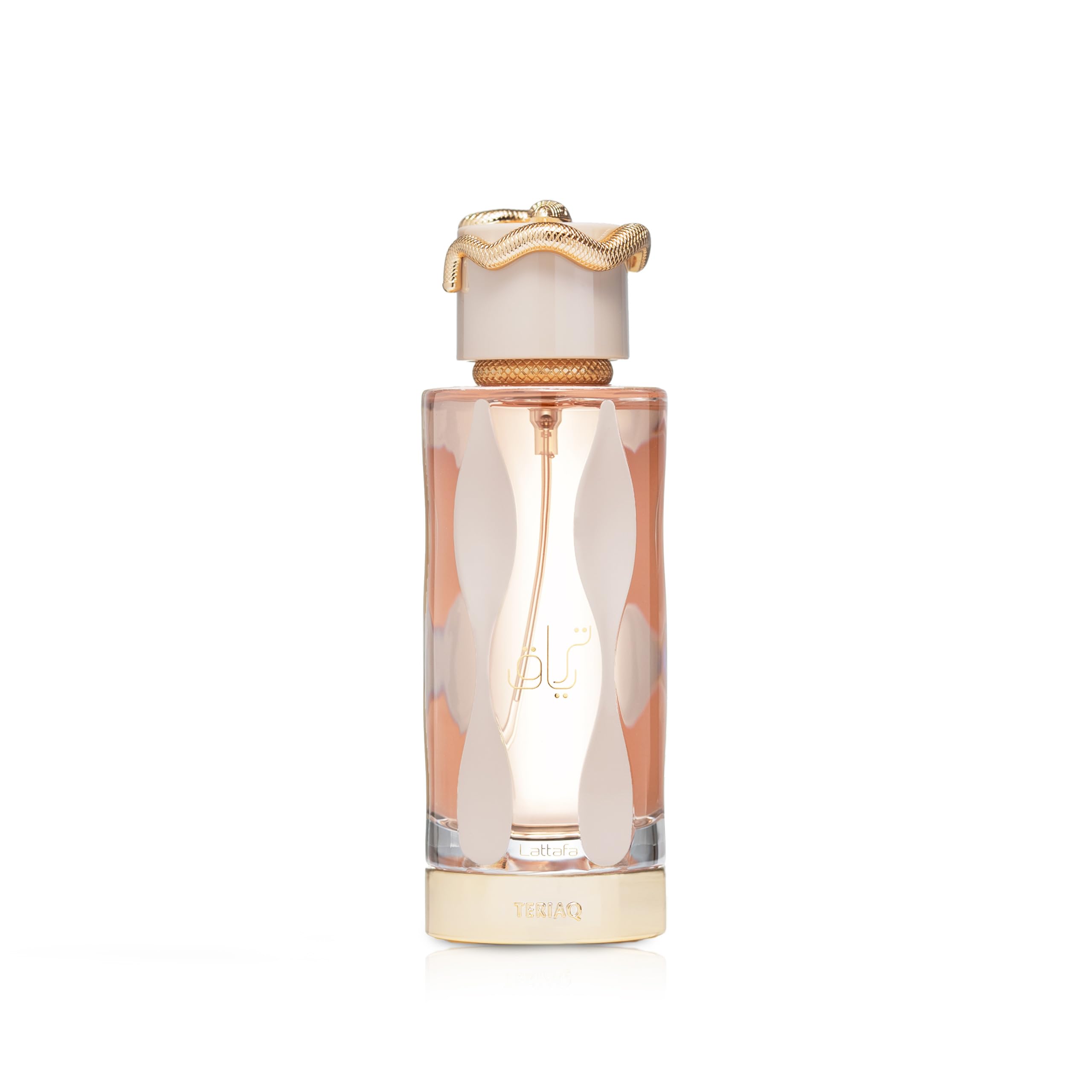 Lattafa Teriaq front bottle showing sleek design and brand elegance