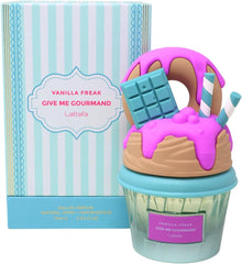 Lattafa Vanilla Freak spray atomizer close-up highlighting nozzle for precise application benefit: easy controlled mist