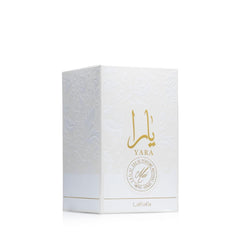 Lattafa Yara Moi boxed packaging emphasizing brand and gift-ready appeal