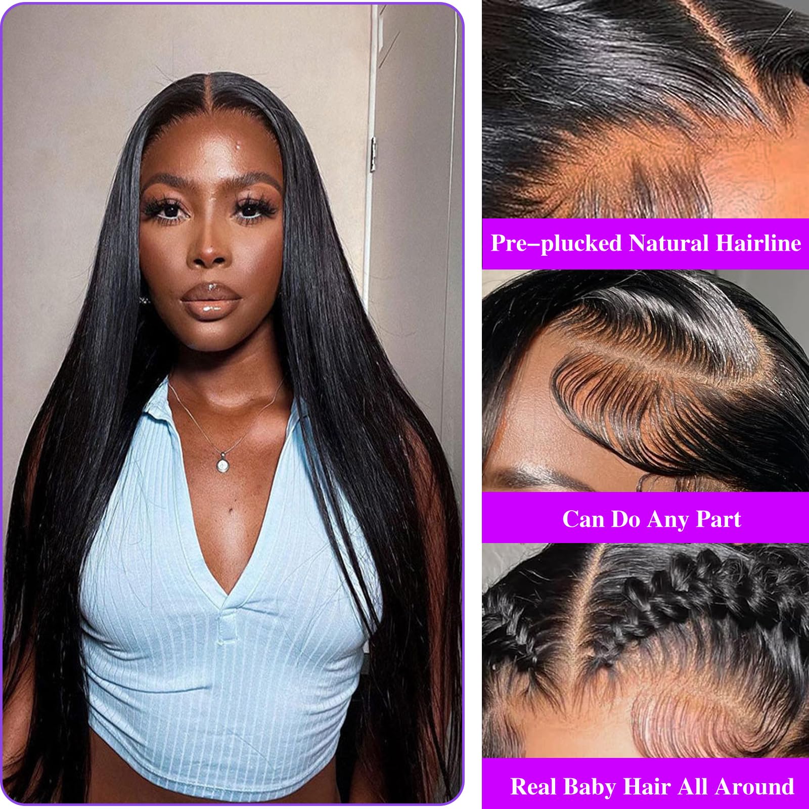 Lauberita frontal worn by Black woman showing natural look and confidence