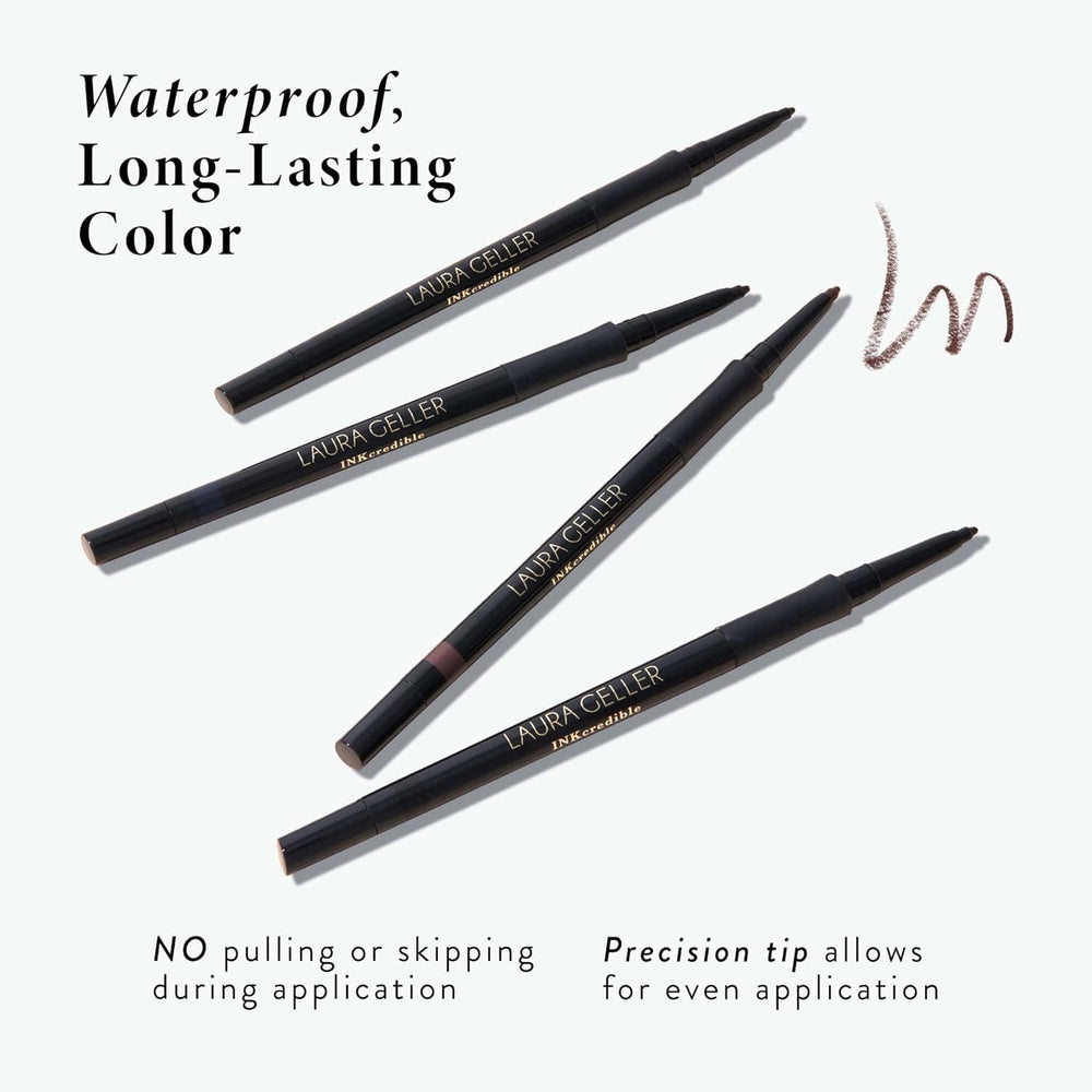 LAURA GELLER pencil with cap removed showing tip and ease of access for quick application