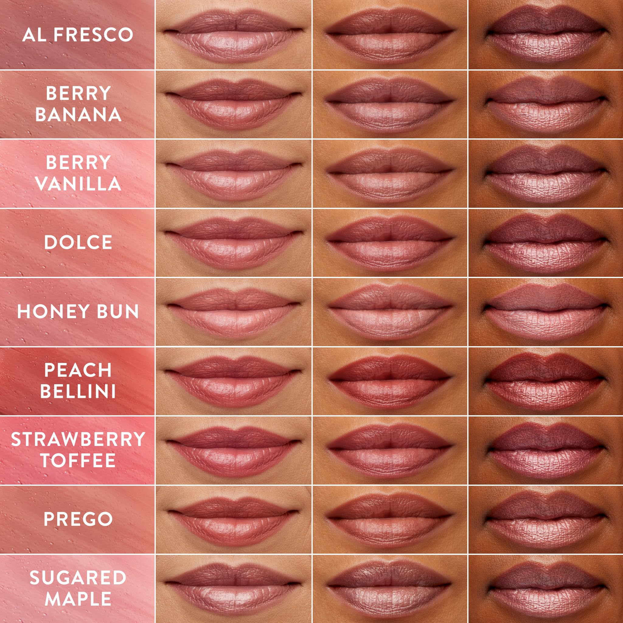 LAURA GELLER single-swipe on lips showing smooth application and non-feathering