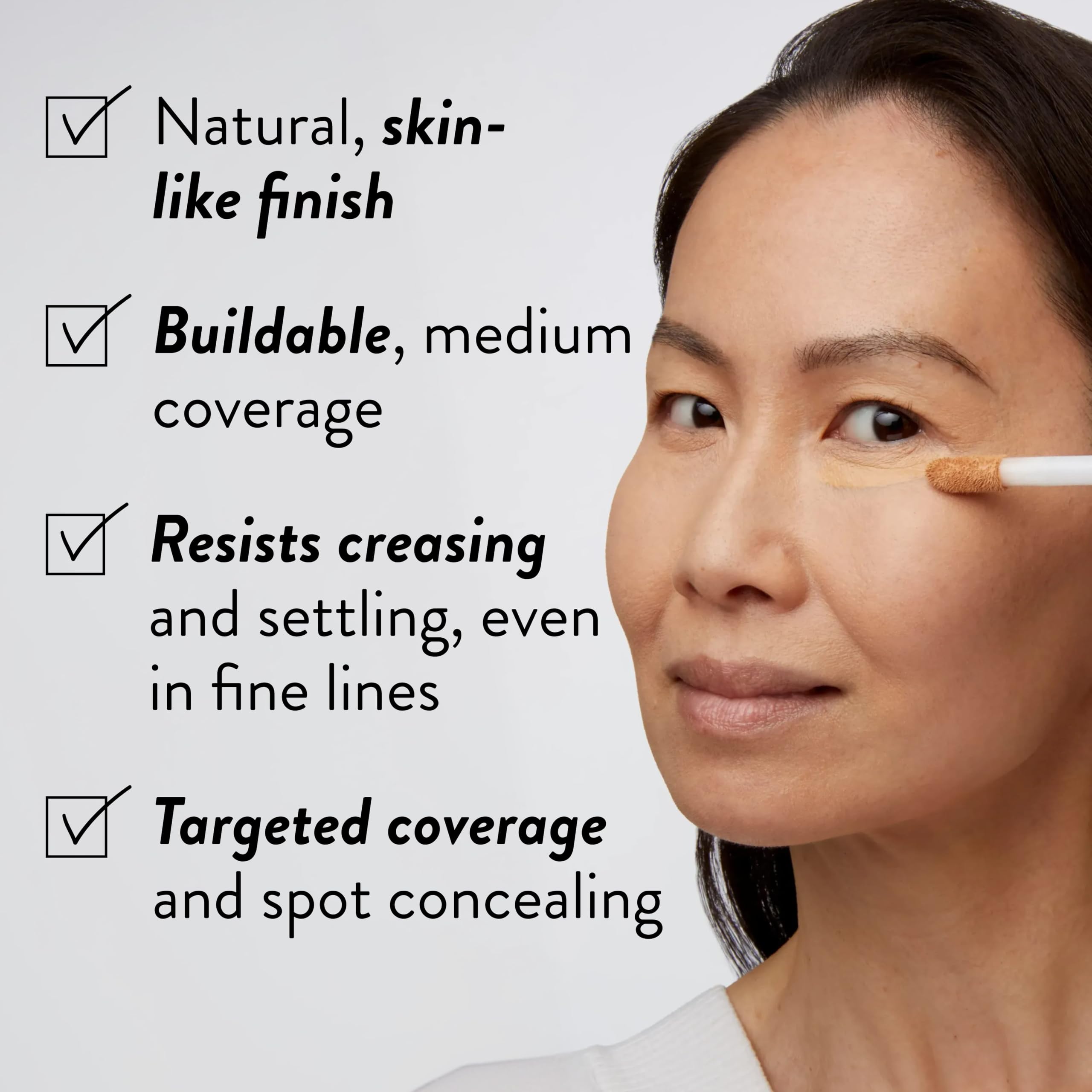 LAURA GELLER application under eye illustrating brightening and hydration benefit